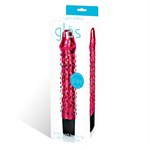 Красный стеклянный вибратор с массажными точками - 17,5 см. - фото 208752