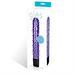 Стеклянный фиолетовый вибромассажер с пупырышками - 18 см. - фото 208762