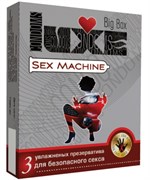 Ребристые презервативы LUXE Big Box Sex machine - 3 шт. Luxe LUXE Big Box Sex machine №3 - фото 698173