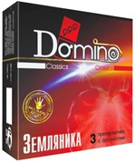 Ароматизированные презервативы Domino  Земляника  - 3 шт. - фото 207927
