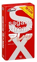 Утолщенные презервативы Sagami Xtreme Feel Long с точками - 10 шт. - фото 238426
