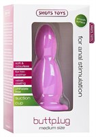Розовая анальная втулка Medium Buttplug среднего размера - 11,4 см. - фото 209609