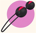 Чёрно-розовые вагинальные шарики Smartballs Duo - фото 208153