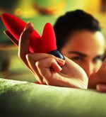 Красный водонепроницаемый мини-вибратор Flash с клиторальным стимулятором - фото 240262 Красный водонепроницаемый мини-вибратор Flash с клиторальным стимулятором - фото 240262