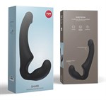 Черный безремневой страпон Share из нежного силикона - фото 200098