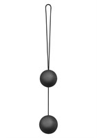 Чёрные анальные шарики Vibro Balls - фото 133647