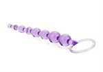 Фиолетовая анальная цепочка First Time Love Beads - 21 см. - фото 133994