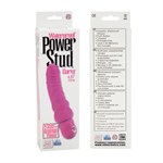 Розовый вибратор Power Stud Curvy Dongs - 17,3 см. - фото 213398