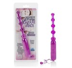 Фиолетовая анальная цепочка Waterproof Vibrating Pleasure Beads - фото 134052