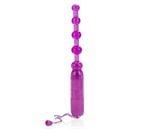 Фиолетовая анальная цепочка Waterproof Vibrating Pleasure Beads - фото 134050