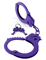 Металлические фиолетовые наручники - фото 134159