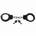 Черные металлические наручники - фото 8432