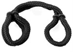 Черные верёвочные оковы на руки или ноги Silk Rope Love Cuffs - фото 191636