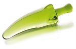 Зелёный анальный стимулятор из стекла в форме перчика - 13,5 см. - фото 307286