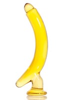 Жёлтый стимулятор-банан из стекла - 17,5 см. - фото 307289