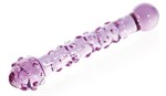 Фиолетовый стеклянный фаллоимитатор с шишечками - 19,5 см. - фото 135392