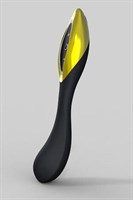 Вибратор ZINI RAN черного цвета с золотыми вставками - фото 214821