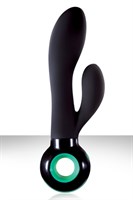 Черный вибратор со стимулятором клитора ENVIE DEUX - 19,5 см. - фото 240918
