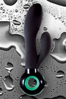 Черный вибратор со стимулятором клитора ENVIE DEUX - 19,5 см. - фото 240919