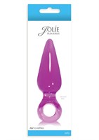 Фиолетовая средняя анальная пробка JOLIE с кольцом - фото 134440