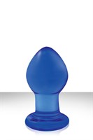 Малая синяя стеклянная анальная пробка Crystal Small - 6,3 см. - фото 134443