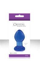 Малая синяя стеклянная анальная пробка Crystal Small - 6,3 см. - фото 134442
