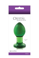 Зеленая стеклянная анальная пробка Crystal Medium - 7,5 см. - фото 41724