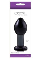 Большая темно-серая стеклянная анальная пробка Crystal Large - 8,5 см. - фото 134449