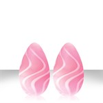 Розовые стеклянные вагинальные шарики CRYSTAL KEGEL EGGS - фото 215503