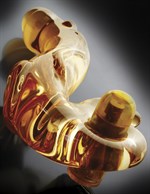 Желтый стеклянный фаллос с вибропулей ICECLES №35 - 18,5 см. - фото 215543