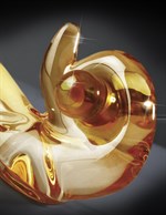 Желтый стеклянный фаллос с вибропулей ICECLES №35 - 18,5 см. - фото 215544