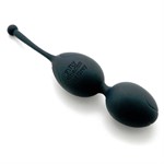 Черные вагинальные шарики со смещенным центром тяжести Silicone Ben Wa Balls - фото 70952
