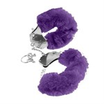 Металлические наручники Original Furry Cuffs с фиолетовым мехом - фото 134602