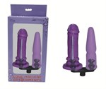 Фиолетовая двойная насадка для секс-машин - фото 135674