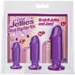 Набор из трех фиолетовых анальных фаллоимитаторов Crystal Jellies Anal Starter Kit - фото 134726