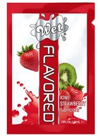 Лубрикант Wet Flavored Kiwi Strawberry с ароматом киви и клубники - 3 мл. - фото 135050