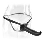 Черный страпон на ремнях Playful Partner - фото 241306