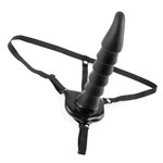 Черный страпон на ремнях Playful Partner - фото 241307