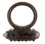 Дымчатое эрекционное виброкольцо Vibro Ring Dark - фото 9201