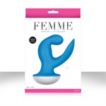 Голубой вибромассажер Femme Vibrating G Spot Rocker Blue - 13,8 см. - фото 241539