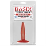 Маленькая красная анальная пробка Basix Rubber Works Mini Butt Plug - 10,8 см. - фото 135178