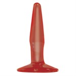 Маленькая красная анальная пробка Basix Rubber Works Mini Butt Plug - 10,8 см. - фото 135177