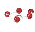 Красная анальная цепочка с пятью звеньями Anal Beads - фото 135212