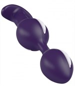 Фиолетово-белые анальные шарики B Balls Duo - 12,5 см. - фото 1429773