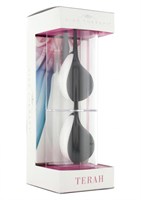 Чёрно-белые силиконовые вагинальные шарики Vibe Therapy Terah - фото 241735