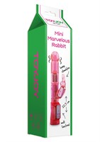 Розовый вибратор MINI MARVELOUS RABBIT с ротацией ствола - 19 см. - фото 241848