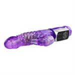 Фиолетовый вибратор с клиторальным стимулятором и ротацией - 21,5 см. - фото 135319