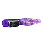 Фиолетовый вибратор с клиторальным стимулятором и ротацией - 21,5 см. - фото 135320