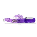Фиолетовый вибратор с клиторальным стимулятором и ротацией - 21,5 см. - фото 135321