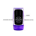 Фиолетовый вибратор с клиторальным стимулятором и ротацией - 21,5 см. - фото 135322